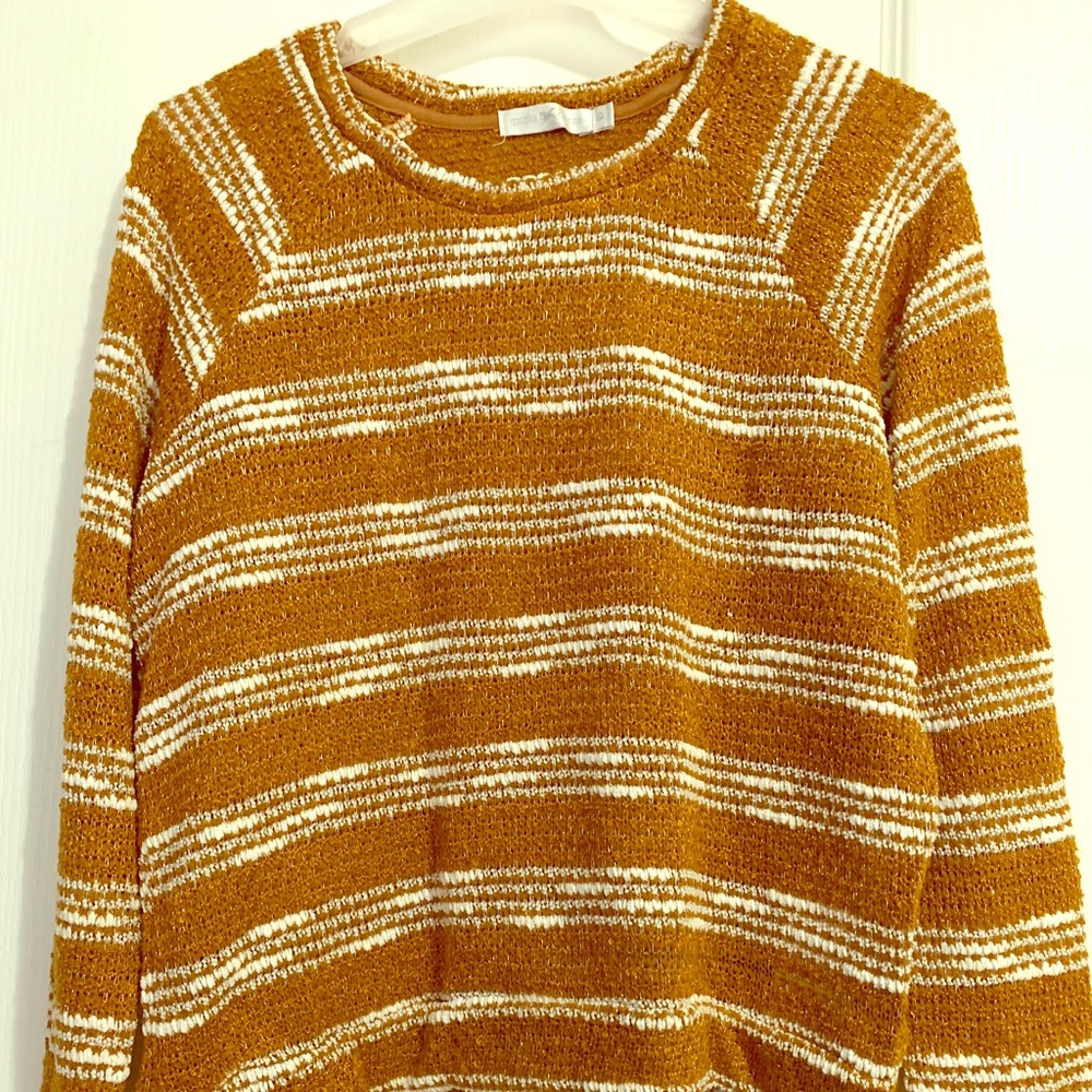 Golden brown quirky brand sweater